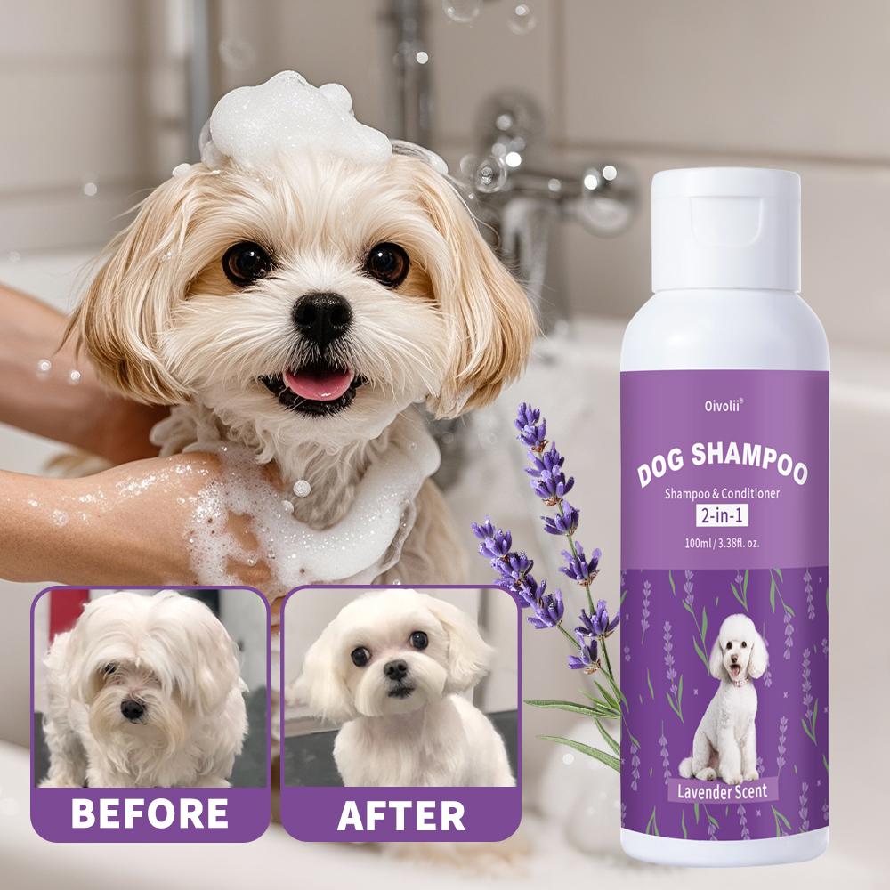 Pet Shampoo & Conditioner 2-in-1 Lavender Fragrance Refreshing Smooth Coat for All Pets