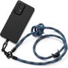 Cord Case for Samsung Galaxy A33 5G Black TPU Anti-Scratch Shockproof with Detachable Blue Cord