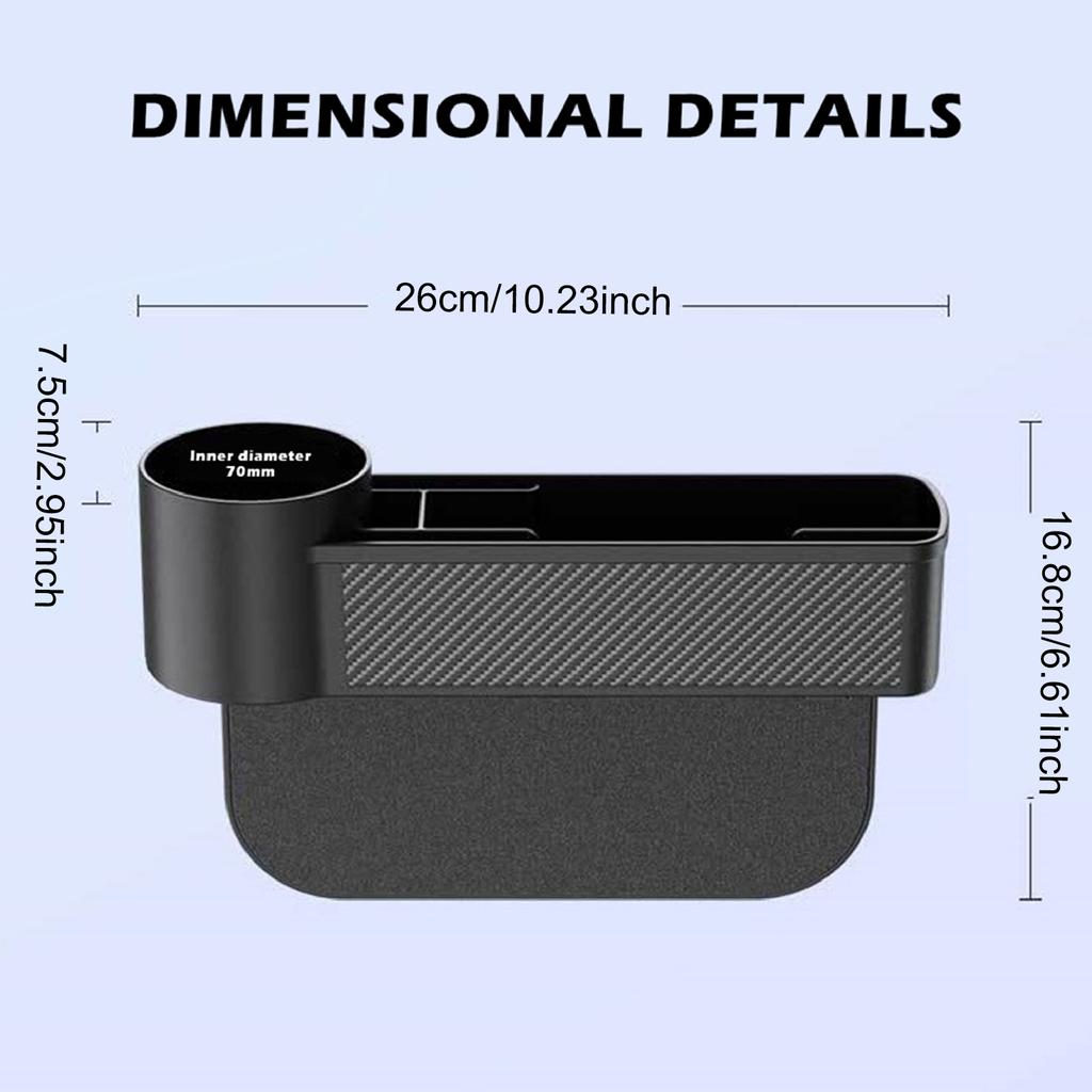 Car Seat Gap Catcher Filler Storage Box Car Storage Tools Black Auto Pocket Organizer Holder SUV Pocket Stowing Tidying Drink
