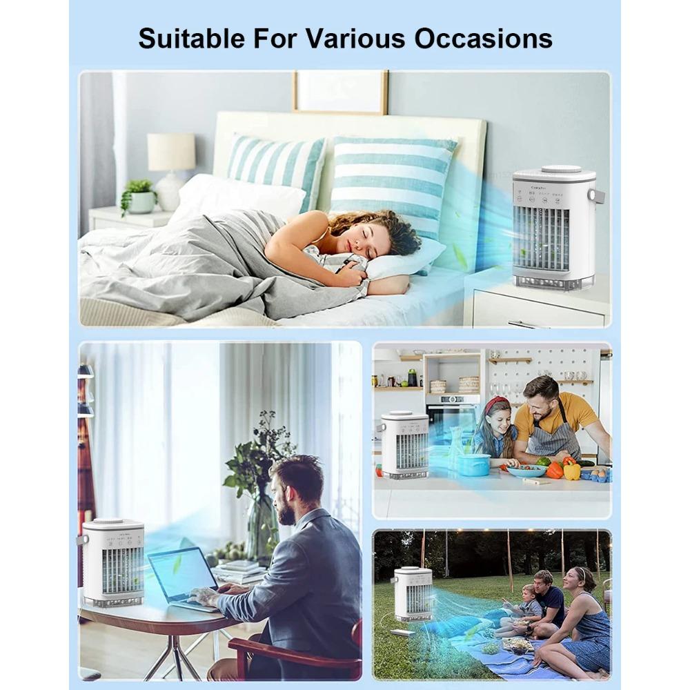 Portable Air Conditioner Mini Air Cooler USB Air Conditioning Fan 700ml Ice Water Air Cooling Fan With Humidifier for Bedroom