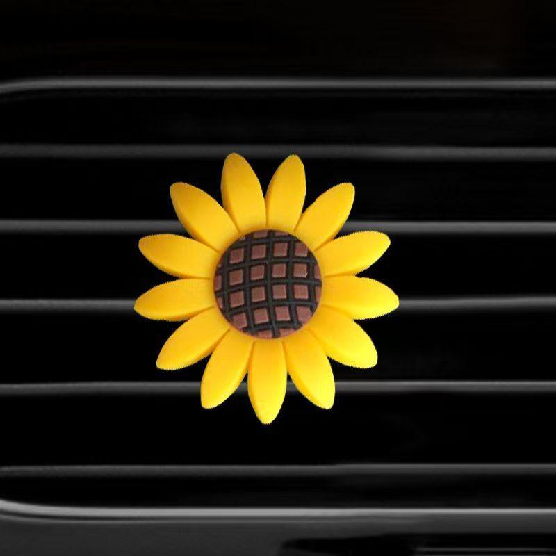 Маленькая ромашка, сплав, клипса-ароматизатор для вентиляционной решетки автомобиля - украшение в виде пятилепесткового цветка