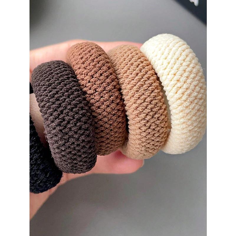 10PCS Mix Color High Elasticity Thickened Versatile Simple Scrunchies, Hair-friendly Hair Ties Hair Rope