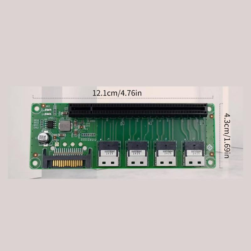 Переходники для слота PCIe x16 Плата-конвертер 4 порта SlimSAS-8654 к разъемам карты расширения слота PCIe x16 для сервера