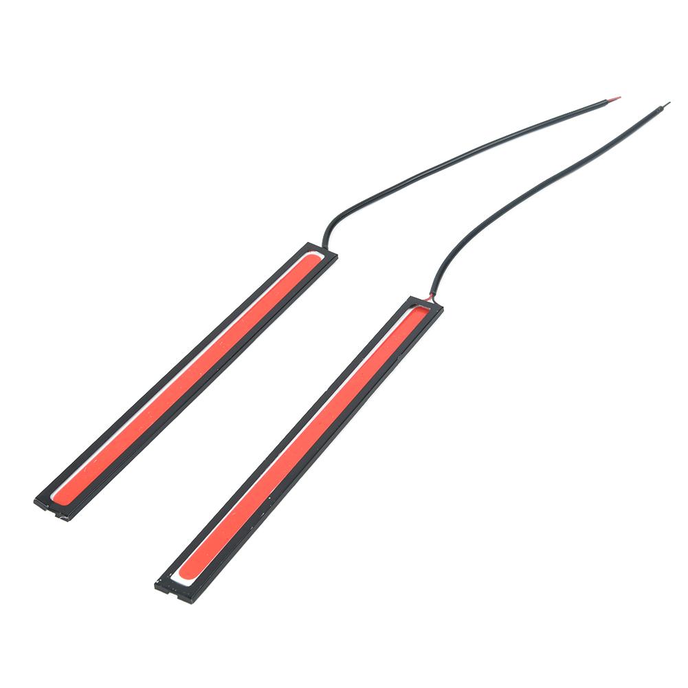 2 шт., 17 см, светодиодная полоса COB, красная, водонепроницаемая, автомобильная, 12 В, противотуманные фары DRL, фара дальнего света