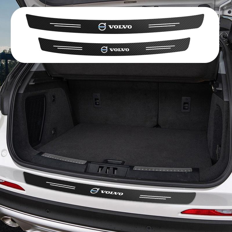 Наклейка-защита заднего бампера автомобиля из углеродного волокна, защита заднего багажника автомобиля, аксессуар для Volvo Xc90 S60 Xc60 Xc70 Xc90 Fh V50 S40 C30