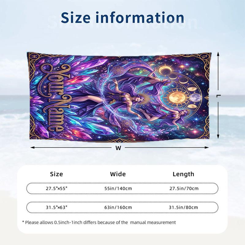 Mermaid Underwater Theme Beach Towel Personalized Custom Name & Text Soft Quick Dry Beach Towel for Swimming Travel