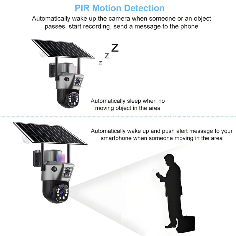 LS VISION 6K 4G Sim Solar Camera 10x Zoom IP CCTV 12MP Dual Lens PTZ Surveillance PIR Human Detection Outdoor Security Protection Camera