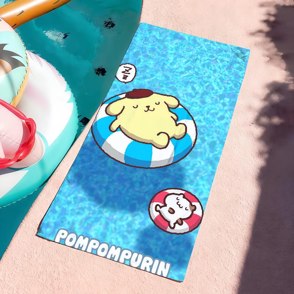 Мультяшное милое полотенце P-Pomponpurin для сушки после ванны, подходит для плавания, кемпинга, йоги, пляжа