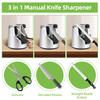 3-в-1 точилка для ножей из вольфрамовой стали, ручная кухонная точилка с присоской, полировальный стержень