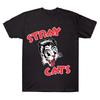 Футболка Stray Cats Rock с кошачьей головой, хипстерская уличная мода, женская мужская, с круглым вырезом, с коротким рукавом, из хлопка, одежда