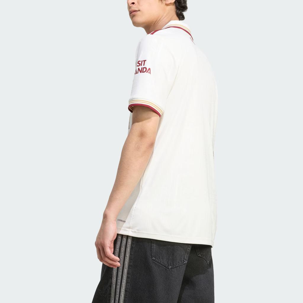 Adidas Оригинальная третья футболка Арсенала сезона 25/26, версия для болельщиков, полосатая, приталенного кроя, быстросохнущая, с коротким рукавом, мужские топы JI9556