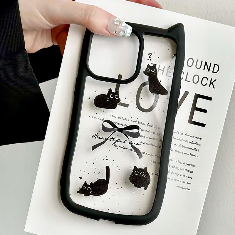 Креативный чехол для iPhone16 с кошачьими ушками, совместимый и подходящий для iPhone15 14 13plus/12/11promax