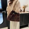 Woolen Plaid Underarm Bag for Women New Large Capacity Tote Bag Fashionable Commuter Retro One-shoulder Handbag