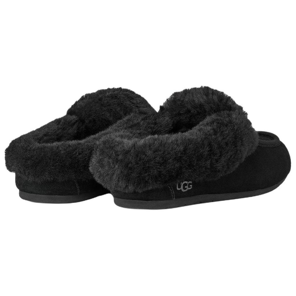 UGG Ansley Slip-On Versatile Rubber Sole Anti-Wear Closed-Toe Slippers Women Slippers Black 1171391-BLK