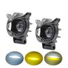 Dual Color Motorcycle Headlight Owl Design Yellow White Auxiliary Spotlights Motorbike Scooter Fog Lamp Running Lights