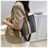 Big Bag Women's Fashion Striped Canvas Commuter Tote Stylish One-shoulder Crossbody Mommy Bag