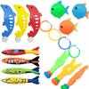 Swimming Pool Treasure Hunt Diving Toy Set Torpedo Fish Water Rings Plants Dolphin Buoy Children's Diving Toys Birthday Gifts