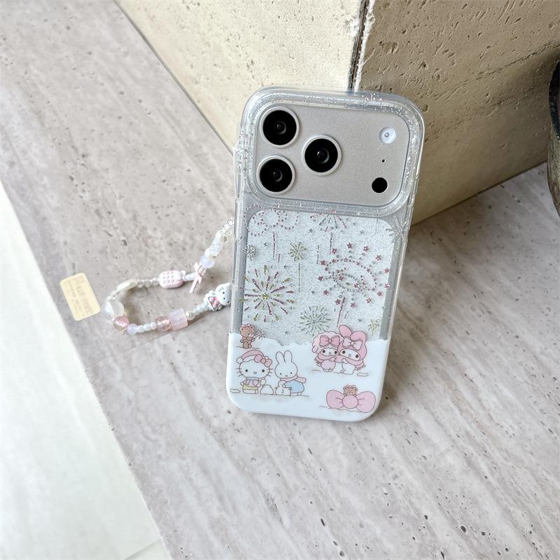Чехол Sanrio Gilded Fireworks для iPhone 17/16 Pro Max/15/14 для женщин - Дизайн Зимнее Снежное Поле