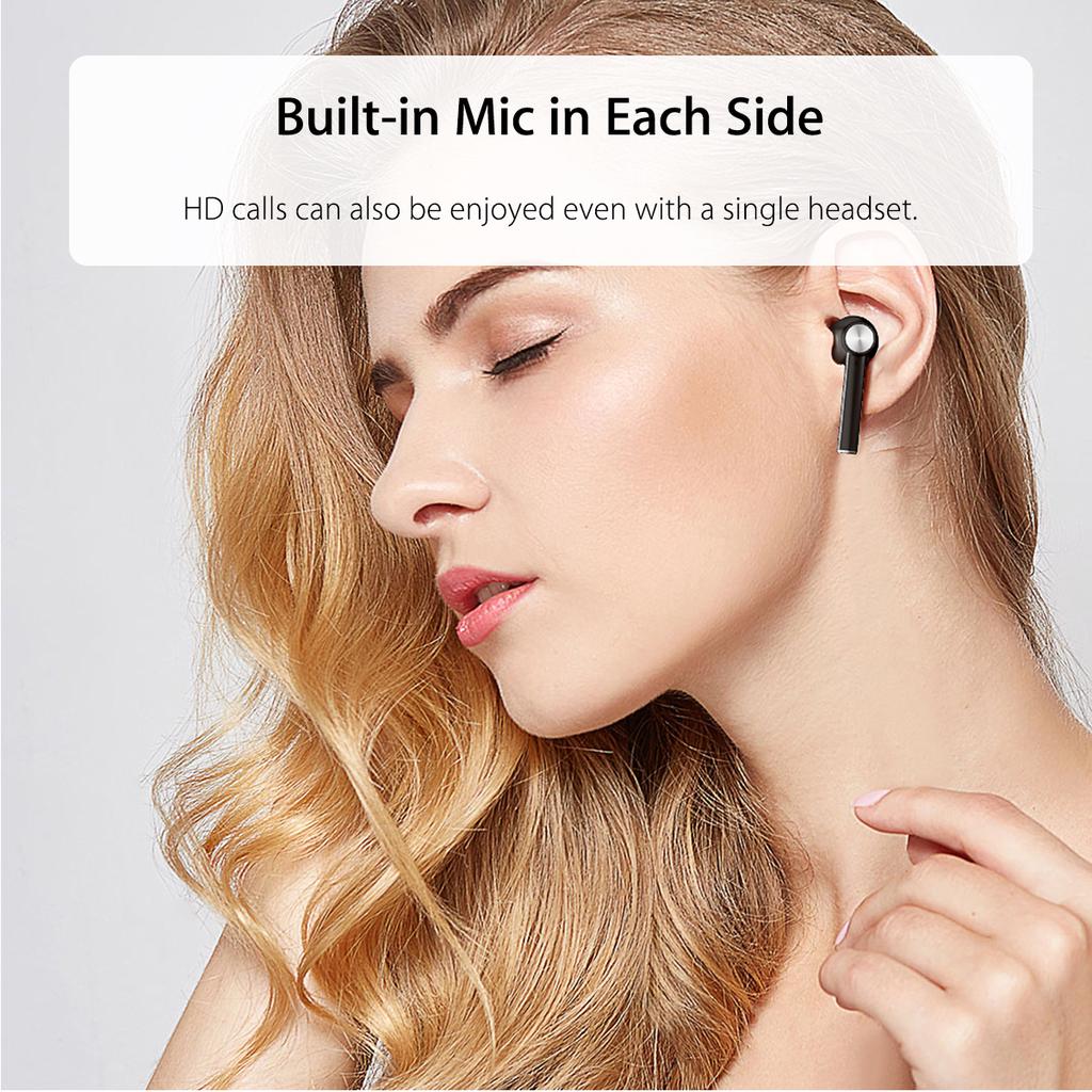 INSMA Airbuds 2 TWS Bluetooth V5.0 Наушники с настоящей беспроводной зарядкой и двойным микрофоном с шумоподавлением Hi-Fi бас-гарнитура с управлением по щелчку