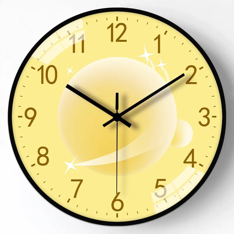 Классический стиль легкие роскошные настенные часы со звуком стерео цифра без перфорации оригинальные настенные часы для украшения стены в ванной