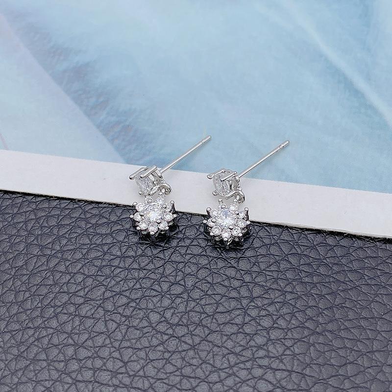 Женские серьги с бриллиантами из натурального 14-каратного золота Aretes De Plata De Ley, однотонные серьги-капли из серебра 925 пробы с бриллиантами из серебра 925 пробы