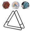 SHOWERORO Iron Coaster Holder, Coaster Holder without Coasters, Coffee Mat Stand, Tabletop Coaster Rack, Coaster Caddy, Triangular Plate Stand, Coaste
