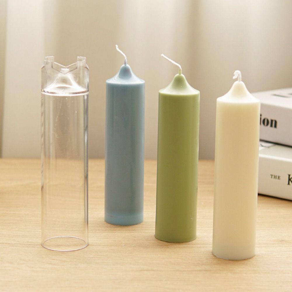Supplies Party Clay Tools Clear Plastic Cylindrical Candle Mould Cake Decoration Church Soap Molds