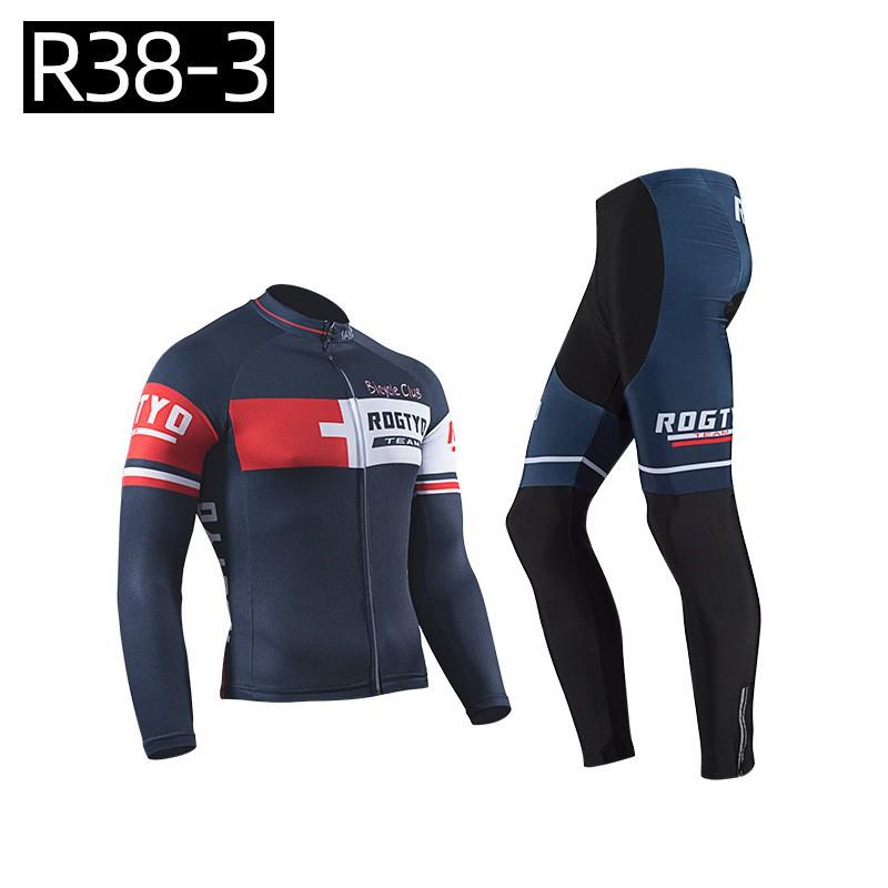 Mens Long Sleeve Cycling Jersey Shorts Set Mountain Bike Riding Season Breathable Windproof