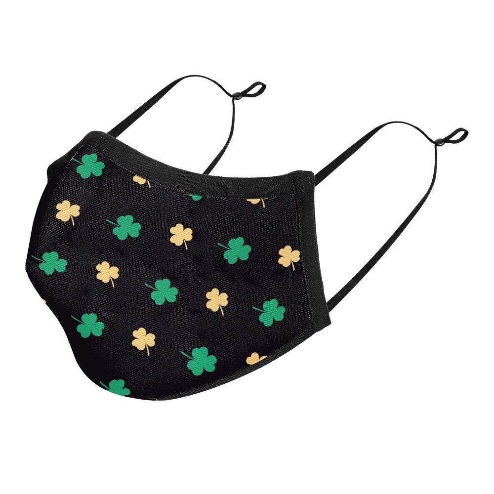 Irish Festival Shamrock Print Sun Protection Breathable Face Mask - Adult Double Layer