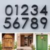 Adhesive Glossy House Number Door Plate Sign Outdoor Hotel-Room Number Black