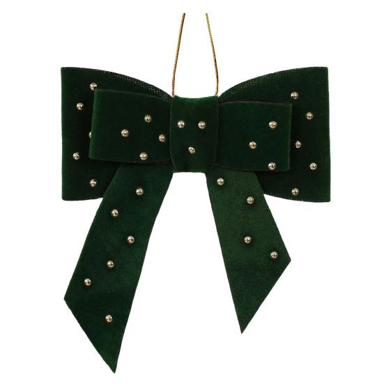Бархатные елочные украшения Стразы Сердце Форма банта Подвесной декор для рождественской елки Витрина и Фермерский дом DIY Поделки