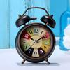 Plastic. Vintage Retro Alarm Clock Small Table Desk Quartz Clock  Bedroom Living Room