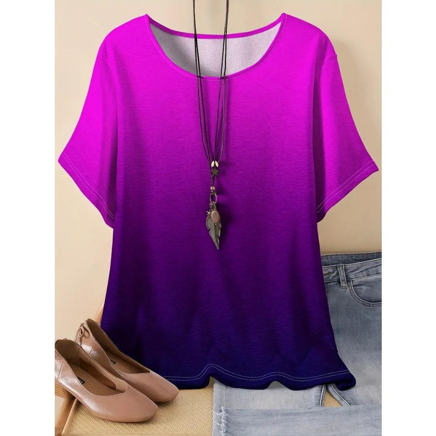 XL-7XL Большие размеры Женская повседневная спортивная свободная футболка с круглым вырезом и короткими рукавами