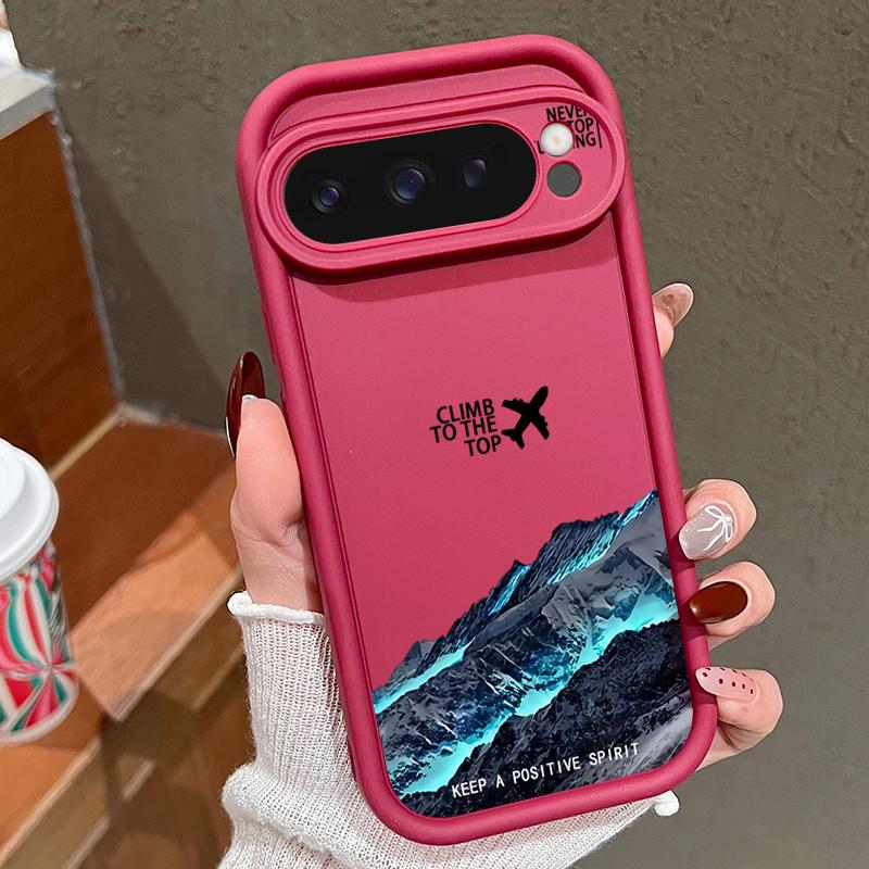 Чехол для Google Pixel 9 8 7 Pro 9 Pro XL 9A 8A 7A Узоры для путешествий по заснеженным горам Конфетный цвет Мягкий ТПУ Силиконовый Противоударный Чехол для Телефона