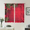 2 шт., красные шторы с изображением рождественских сосновых веток -30% затемнение - подходят для гостиной, спальни, кухни, украшения дома