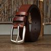 Ремень мужской корейский стиль простой модный первый слой коровьей кожи с масляным воском пряжкой универсальный легкий роскошный повседневный джинсовый ремень