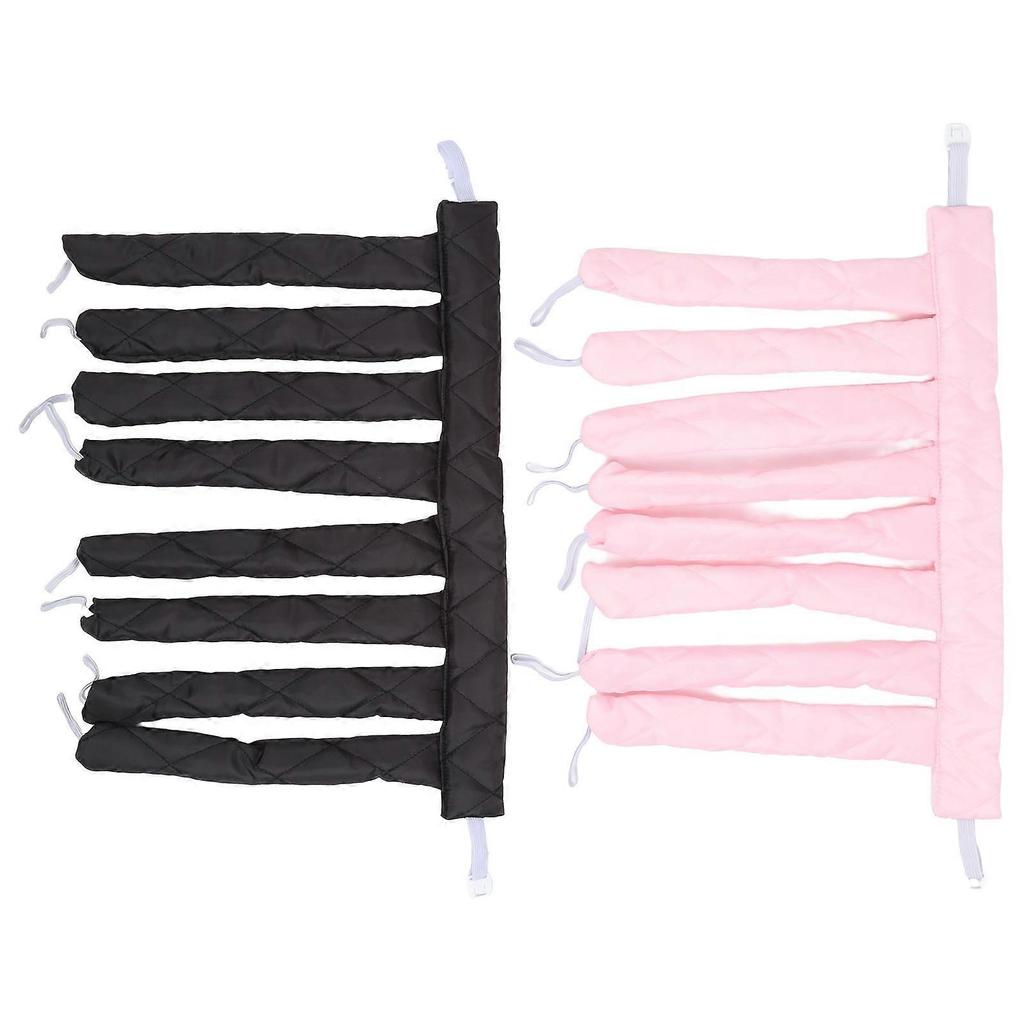 Heatless Curling Ribbon 2 Pcs Big Wavy Fluffy Curling Hair Sleep Curling Hair Headband Pink Black