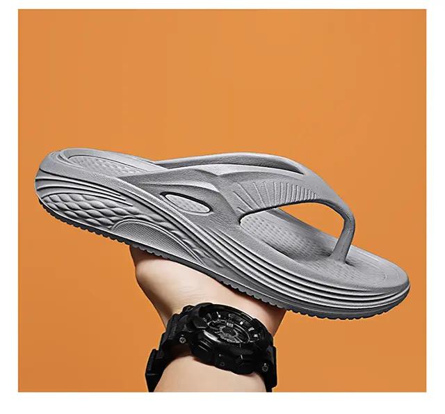 Мужские ортопедические сандалии Модные пляжные шлепанцы Летние уличные мягкие сандалии с поддержкой свода стопы Классические шлепанцы Черные