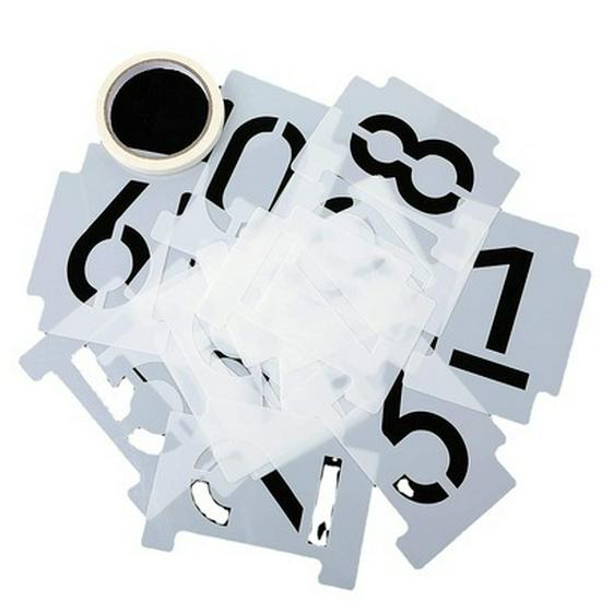 36-Piece Hollow Letter & Number Stencil Set for Graffiti & Door Plate Design