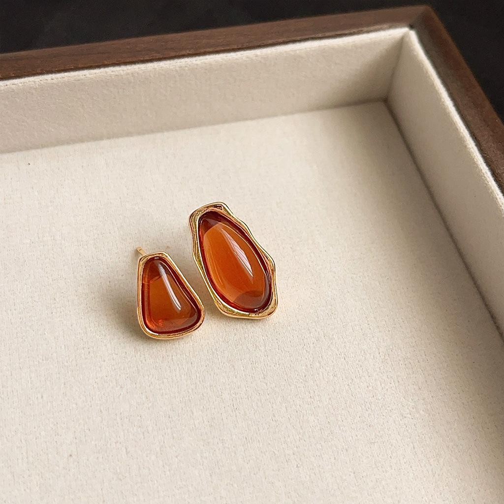 Винтажные серьги-кофе Maillard Женские серьги с литературным темпераментом Акриловые серьги-мазки Нишевые Высококлассные Осенне-зимние серьги