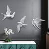 European White Three-dimensional Bird Wall Decoration Living Room Swallow Wall Hanging Abstract Animal Ornaments Home Decoration