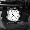 3 шт. Мужские деловые часы Модные квадратные часы с арабским циферблатом Кварцевые часы Повседневные наручные часы с кожаным ремешком для мужчин Часы