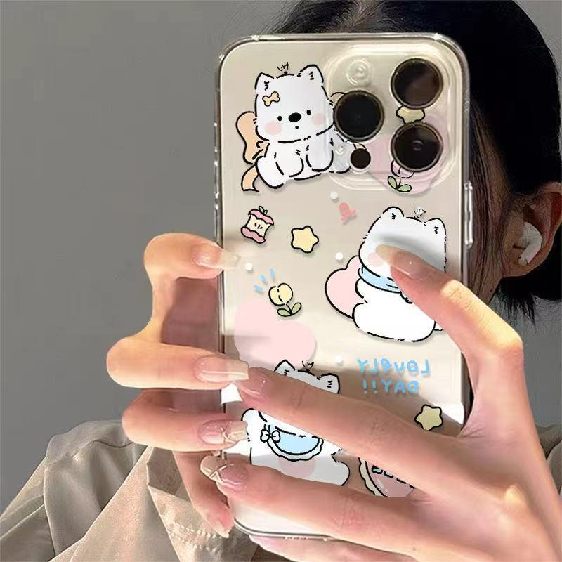 Чехол для iPhone 17 Pro Max с рисунком щенка в форме сердца, мягкий, прозрачный, милый дизайн для женщин