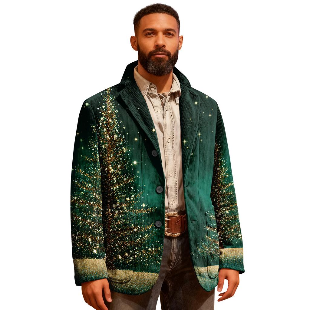 Мужской уродливый рождественский вельветовый теплый карманный пиджак-кардиган, мужской повседневный костюм