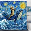Необычный набор штор для душа с кошкой в стиле «Звездное искусство» Водостойкая шторка для душа в ванную комнату с китом-всадником Забавная морская жизнь