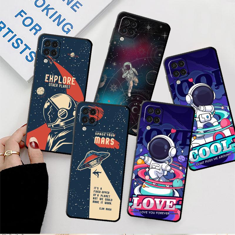 Soft Case For Smaung Galaxy A52 A13 A53 A12 A51 A32 A21s A33 A22 A23 A31 A03 A72 A41 A11 A04 Phone Cover Cartoon Cool Astronaut