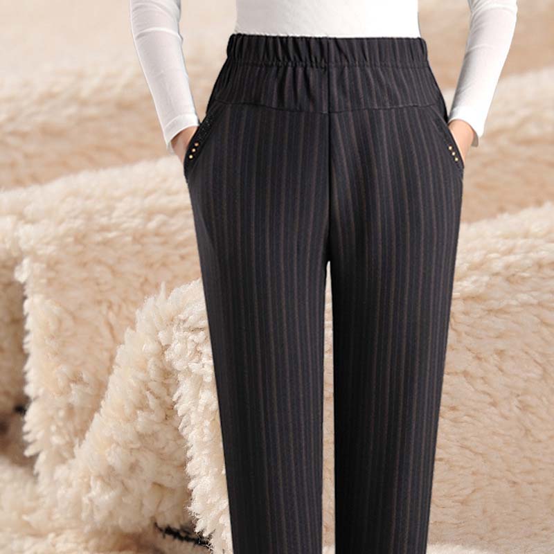 XL-8XL повседневные брюки оверсайз, женские длинные свободные брюки с высокой талией, женские новые зимние брюки, женские эластичные брюки из овечьего флиса