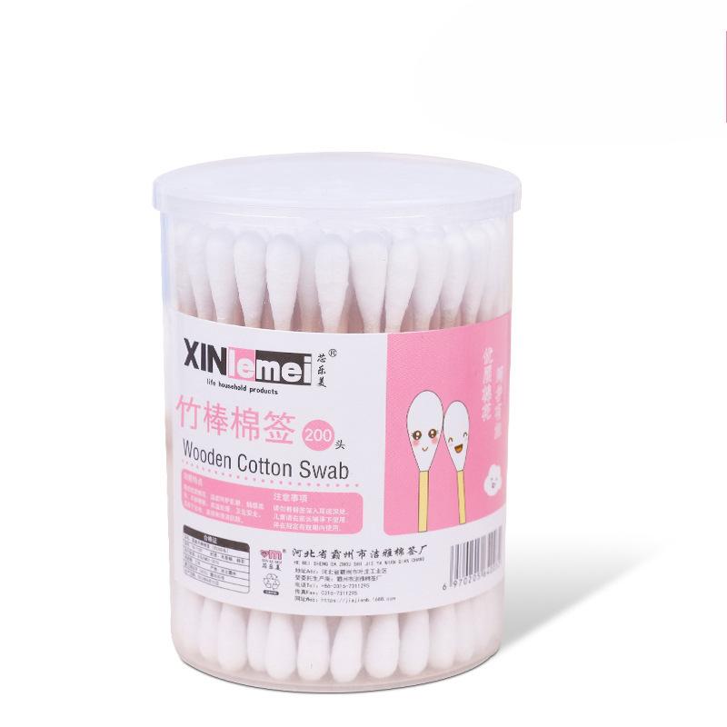Маленькие ватные палочки одноразовые двусторонние бамбуковые и деревянные палочки палочки для чистки ушей большие круглые коробки