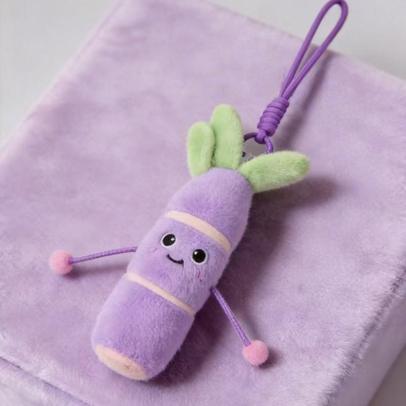 Cute Fruit Plush Keychains Soft Carrot Watermelon Persimmon Avocado Bag Charms,Kawaii Squishy Key Ring for Backpacks Gifts