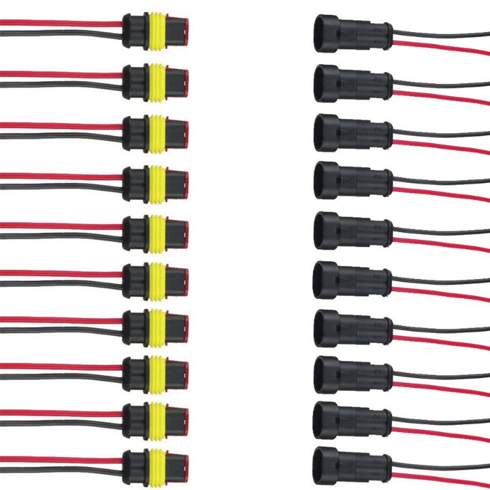 Автомобильный водонепроницаемый 2-контактный разъем с проводом AWG, морской автомобильный разъем, комплект штекерных разъемов, электрический